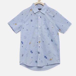 Children’s Place Blue Button Down Short Sleeve Shirt(Size XXL 16)